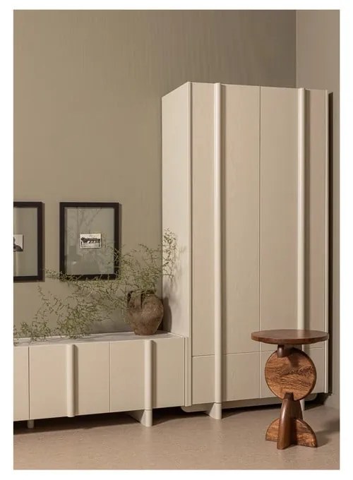 Krémovobiela modulárna skrinka z borovicového dreva 101x210 cm Basu – WOOOD