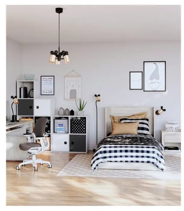 Čierne/v zlatej farbe detské nástenné svietidlo s kovovým tienidlom Mouse – GTV