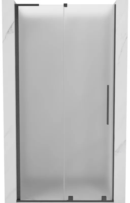 Mexen Velar L, posuvné sprchové dvere do otvoru 120 cm, 8mm sklo námraza, grafit brúsený, 871-120-003-31-66