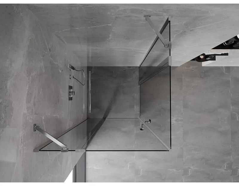 Mexen, Mexen Mist Duo výklopný sprchový kút 80 x 80 cm, priehľadný, chróm - 8A4-080-080-01-00