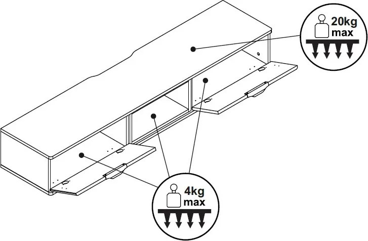 Závesný TV stolík Avola, béžová kašmír/dub cremona
