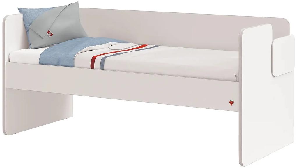 Vyvýšená posteľ so schodíkmi Pure Modular - biela