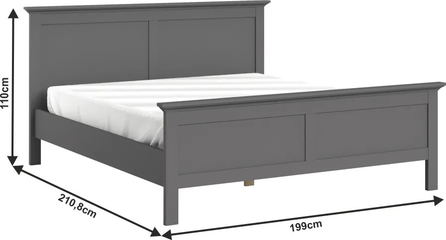 Manželská posteľ Paris 180x200 cm - sivá