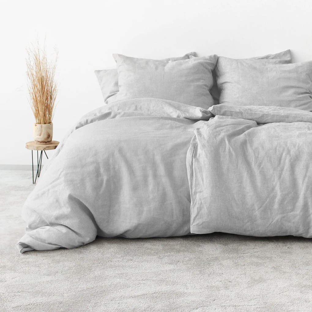 Goldea posteľné obliečky z ľanovej zmesi - sivé 240 x 220 a 2ks 70 x 90 cm