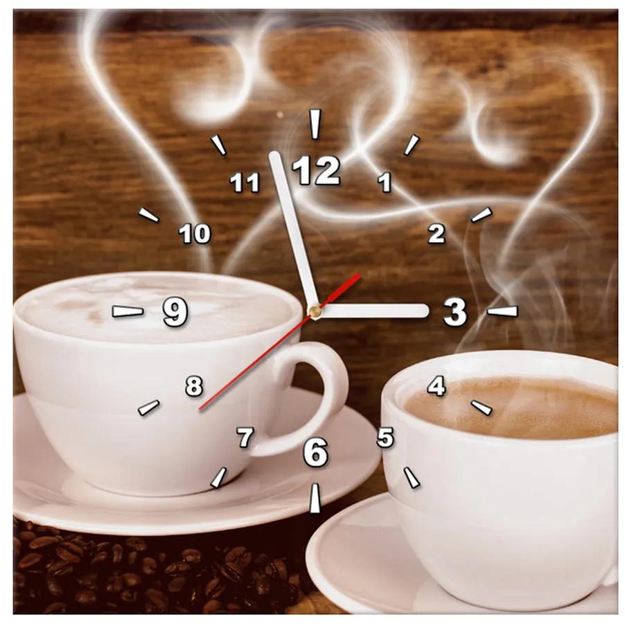 Gario Obraz s hodinami Romantika pri káve Rozmery: 40 x 40 cm