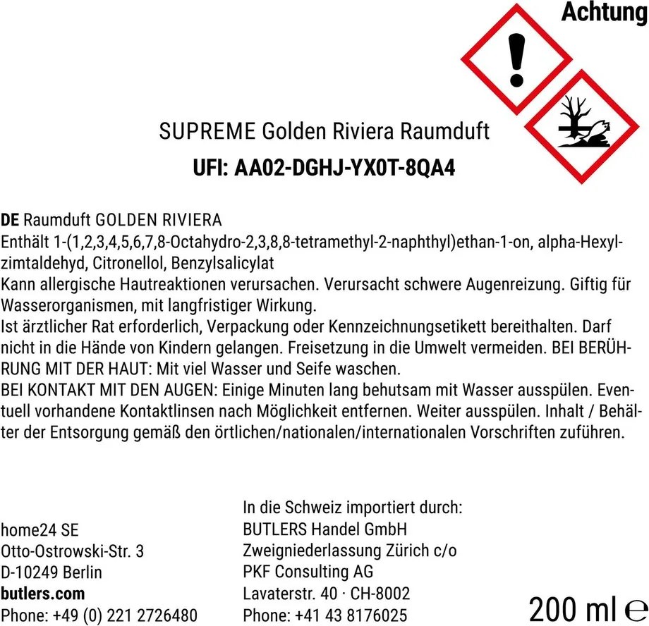SUPREME Vôňa do bytu Golden Riviera 200 ml