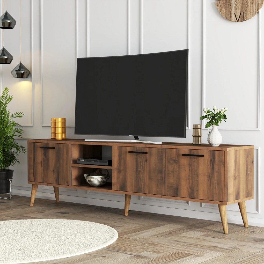 TV stolík/skrinka Essex 1 (Orech). Akcia -20%. Vlastná spoľahlivá doprava až k Vám domov. 1073459