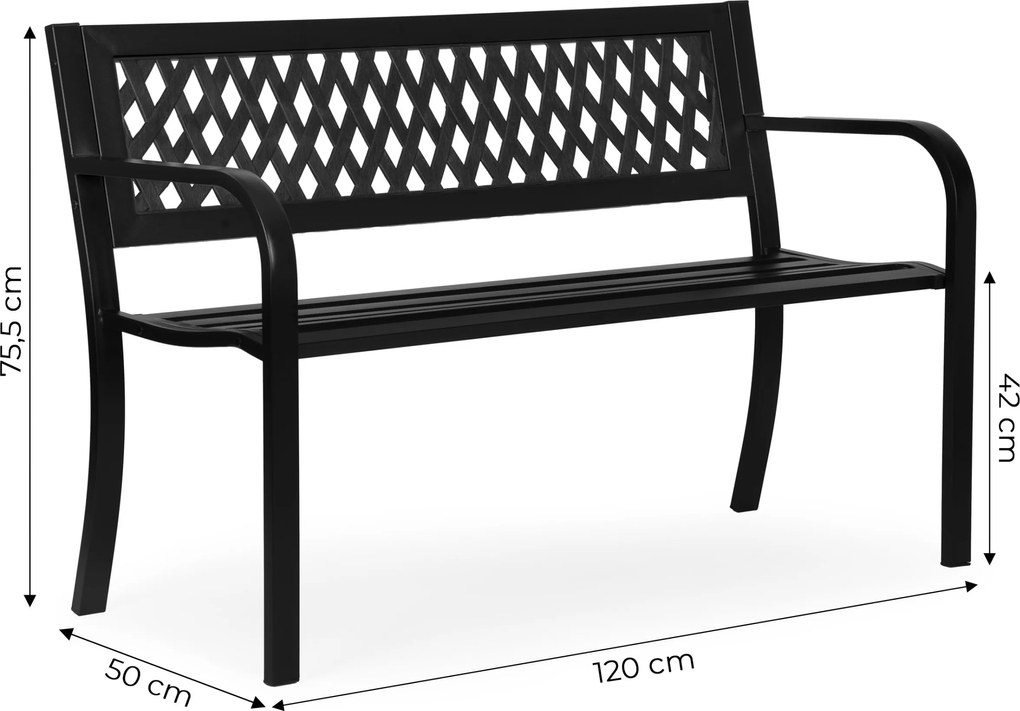 Zahradní lavička Mariner 120 cm černá