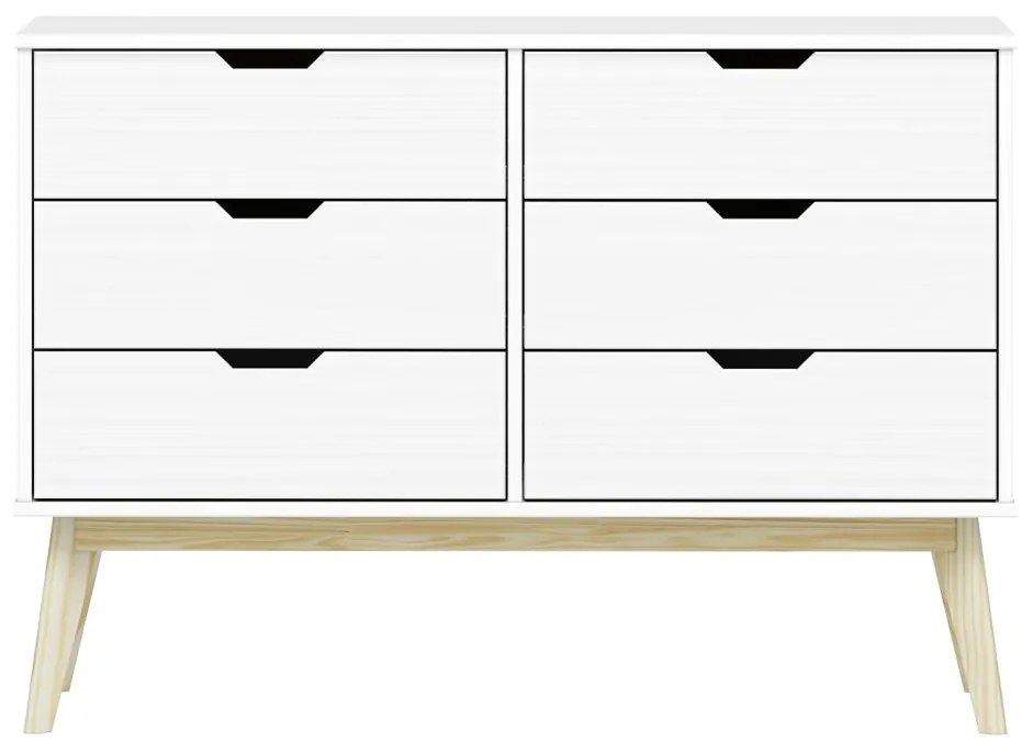 IDEA nábytok Komoda 3+3 zásuvky BONITO biely lak