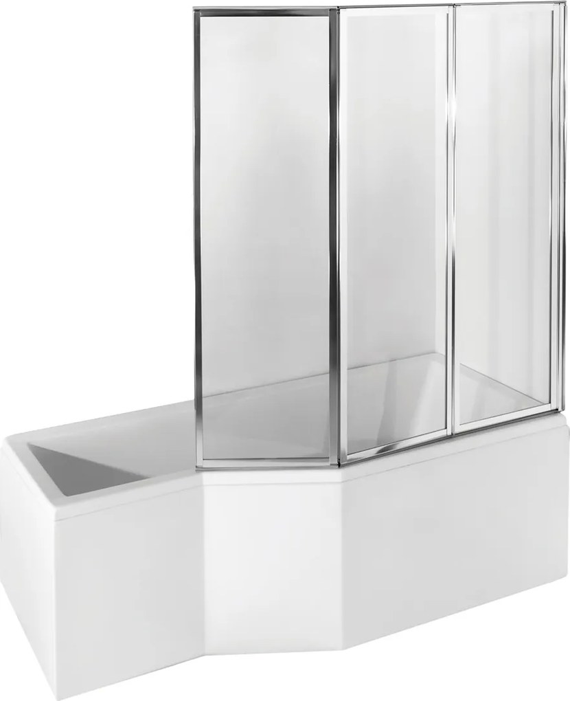 Besco Vaňová zástena AMBITION PREMIUM 3 130140 (130x140 cm | Transparent)