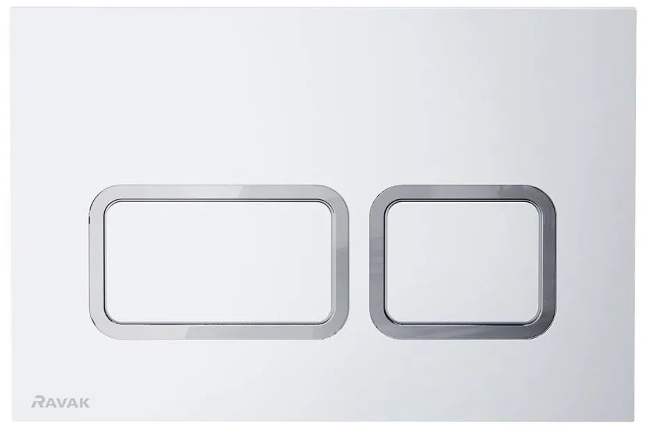 Ravak X01739 - Splachovacie tlačidlo TWIN 24,7x16,5 cm biela