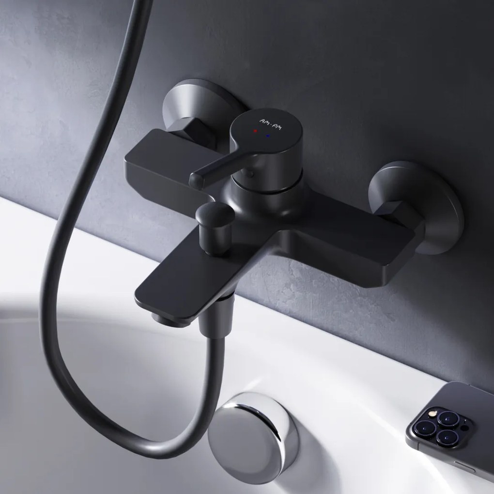 Vaňová a sprchová batéria AM.PM X-Joy S FXB10022 jednopáková, čierna