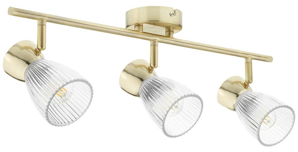 Bodové svietidlo Best, 3x transparentné sklenené tienidlo, g