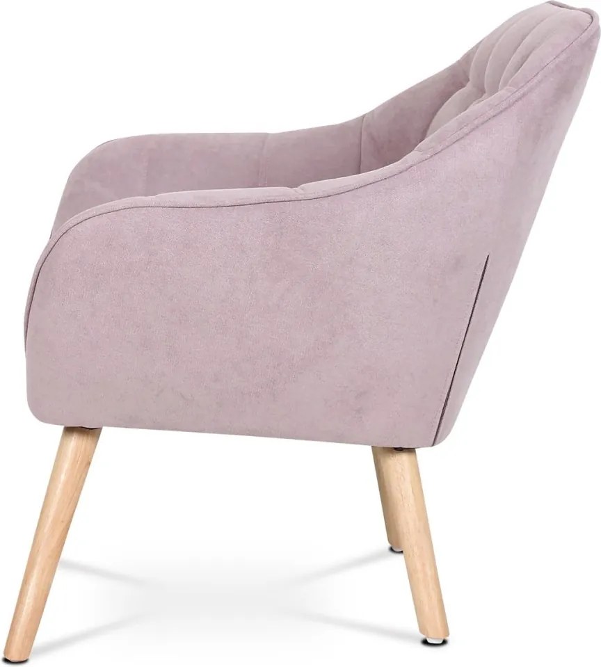 Relaxační křeslo ASPO — masiv, látka, růžová