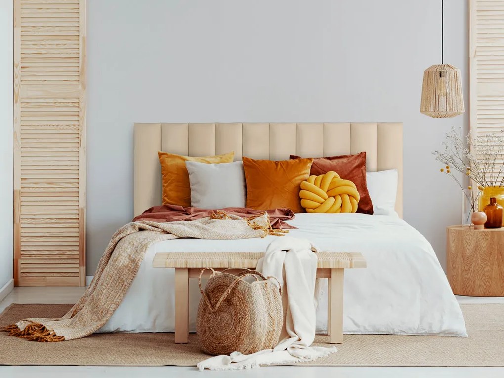 Čalúnený nástenný panel FRAME PAROS 15x60 cm Farba: Krémová