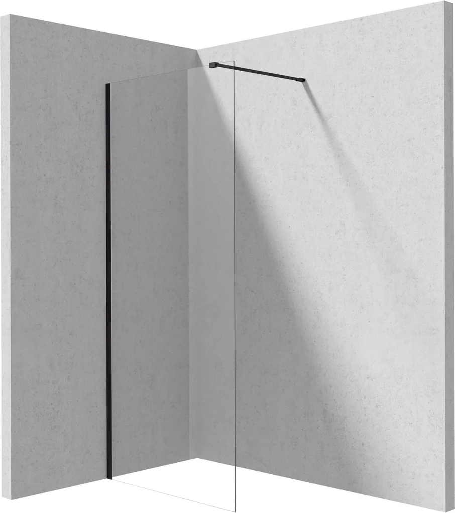 Deante Prizma, sprchová zástena 80x195 cm, 6mm číre sklo, čierny profil, DEA-KTJ_N38P