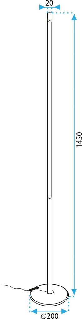 Toolight Toolight, LED podlahová lampa 12W APP1415-F, čierna, OSW-01416