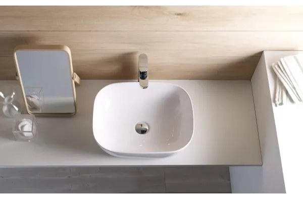 Bathco 4072 - Umývadlo na dosku OLEA 49x40 cm porcelán/biela