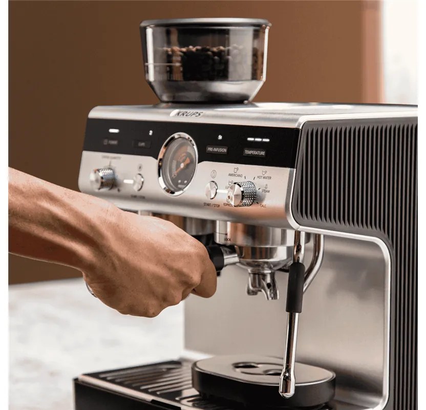 Pákový kávovar KRUPS Precision+ XP804T10 Hliníkový/Čierny