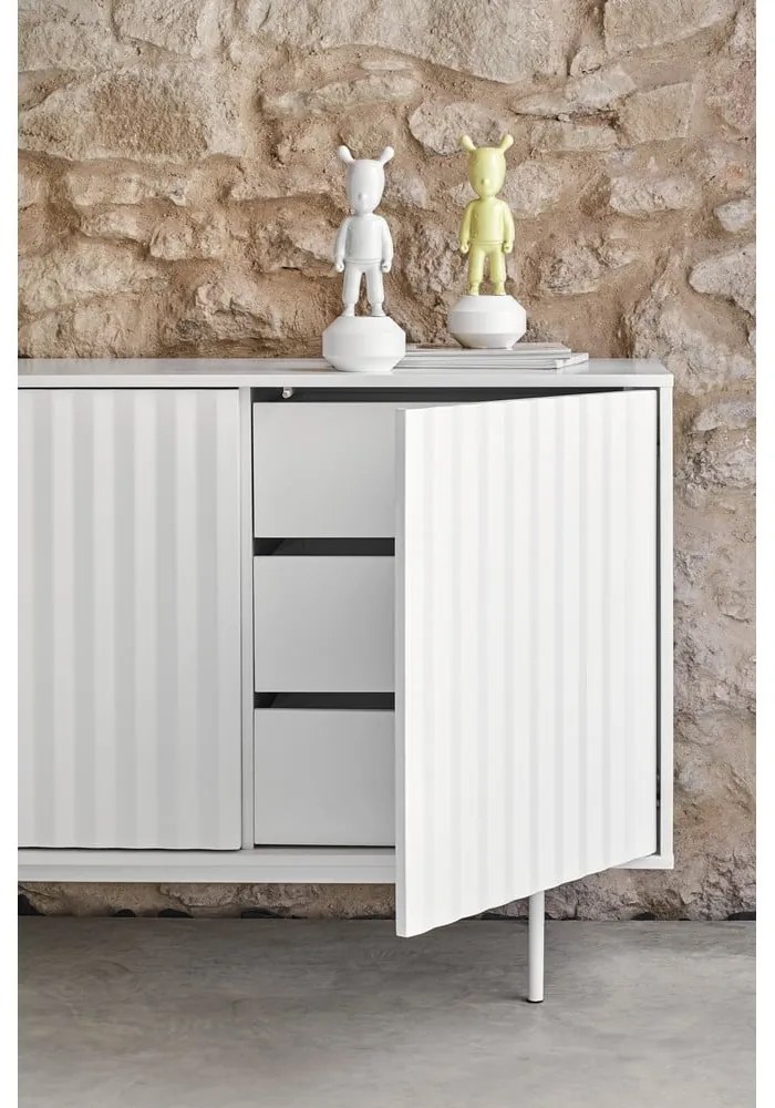 Biela nízka komoda 211x80 cm Sierra – Teulat