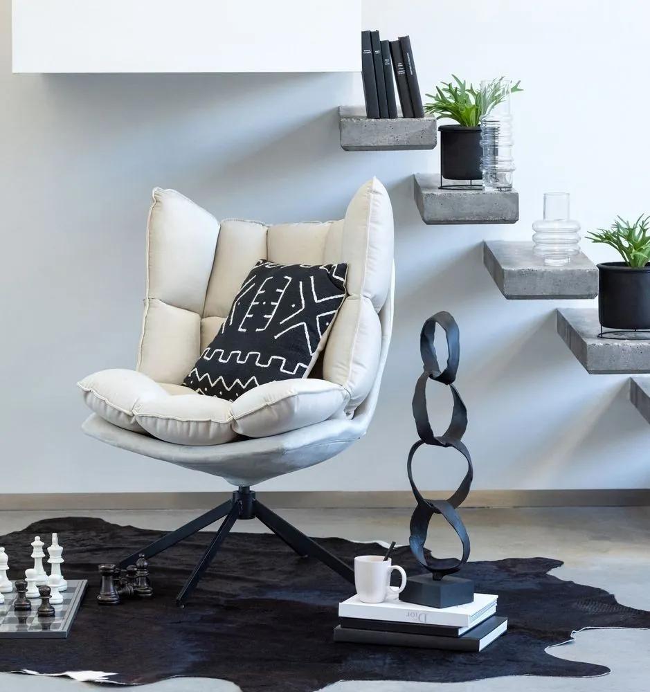 Béžové zamatové relaxačné kreslo Chair Relax Bubby Beige - 78*73*92cm