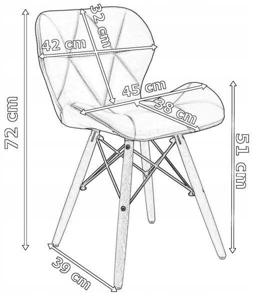 Jedálenská stolička MURET zamatová, čierna