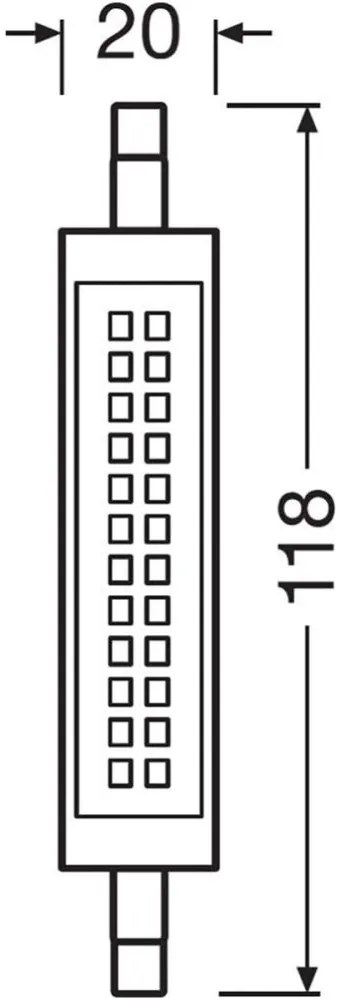 LED žiarovka R7s 118mm 12W = 100W 1521lm 2700K Warm 300° OSRAM STAR
