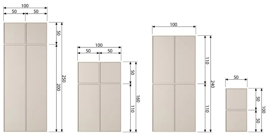 Krémová modulárna skriňa z borovicového dreva 100x50 cm Daily – vtwonen