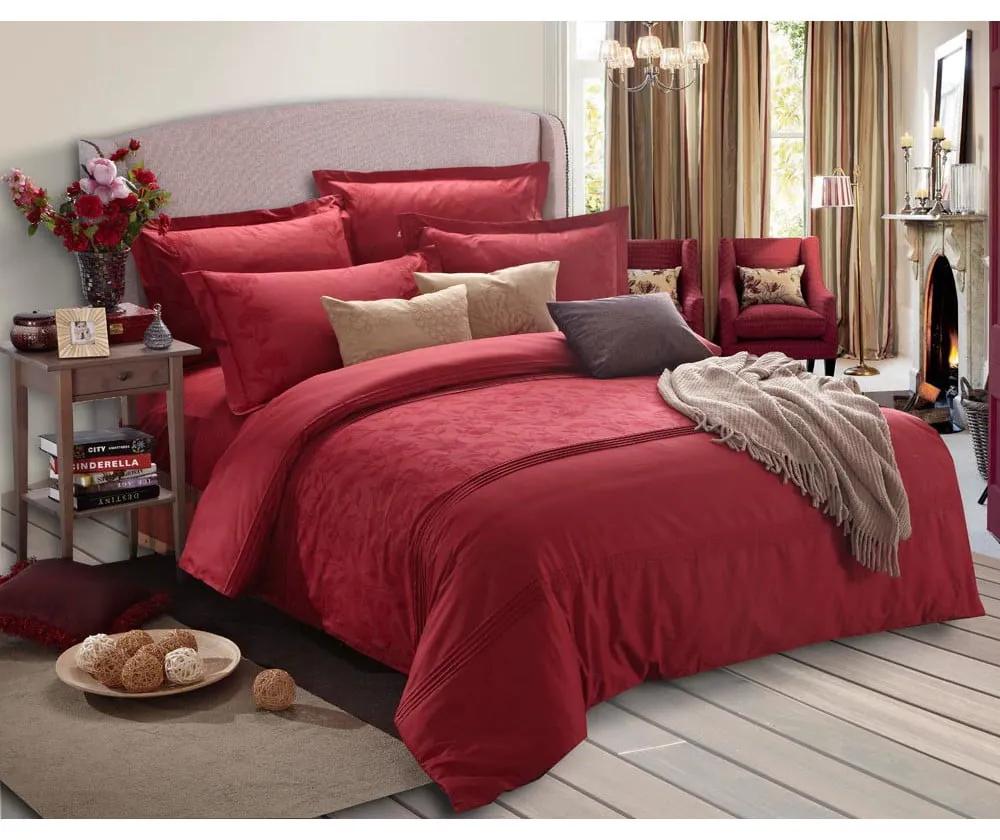 DECOREUM Prémiové bavlnené posteľné prádlo v hnedej farbe 160x200 cm Amora 100% saténová bavlna