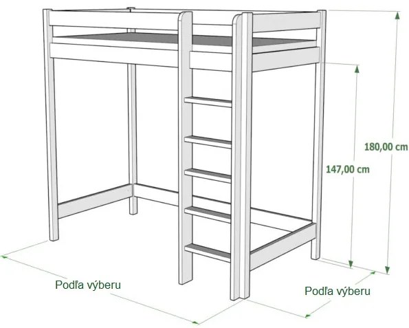 DETSKÁ JEDNOLÔŽKOVÁ POSCHODOVÁ POSTEĽ JANKA RÔZNE FARBY / ROZMERY