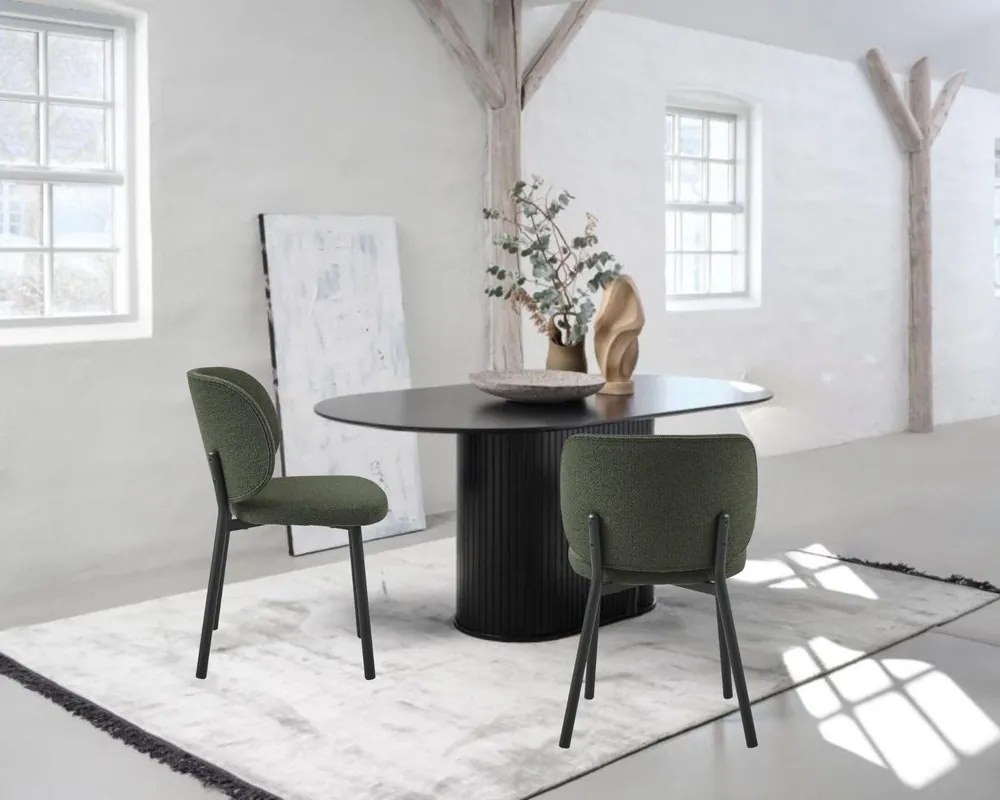 Jedálenská stolička Swan (47521002), zelená, boucle