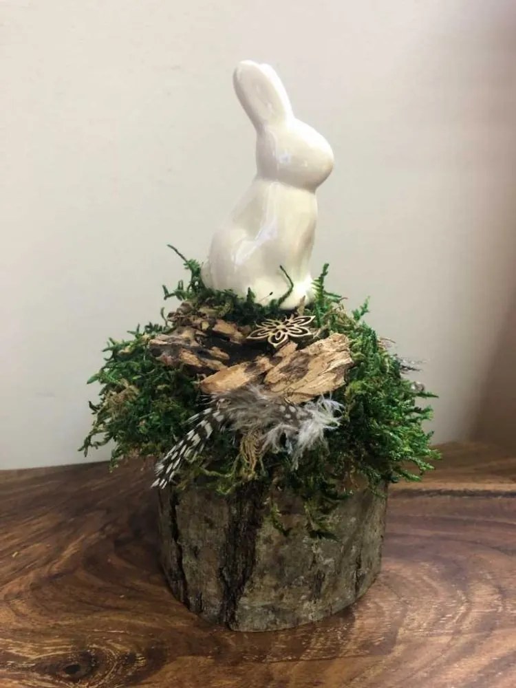 Machová dekorácia veľkonočný zajačik 22 x 16 cm