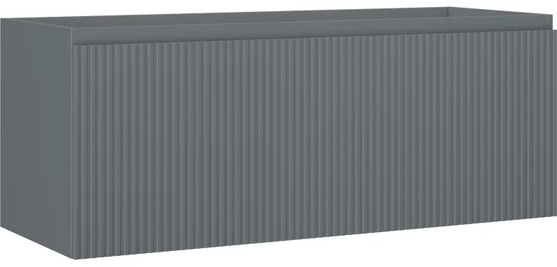Mexen Rivel, kúpeľňová skrinka 120 cm, 1 zásuvka, drážkovaná, grafitová matná, 91A20-12047-1-BF66