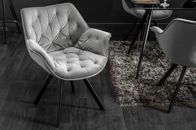 Dizajnové stolička The Dutch Comfort II zamat strieborná