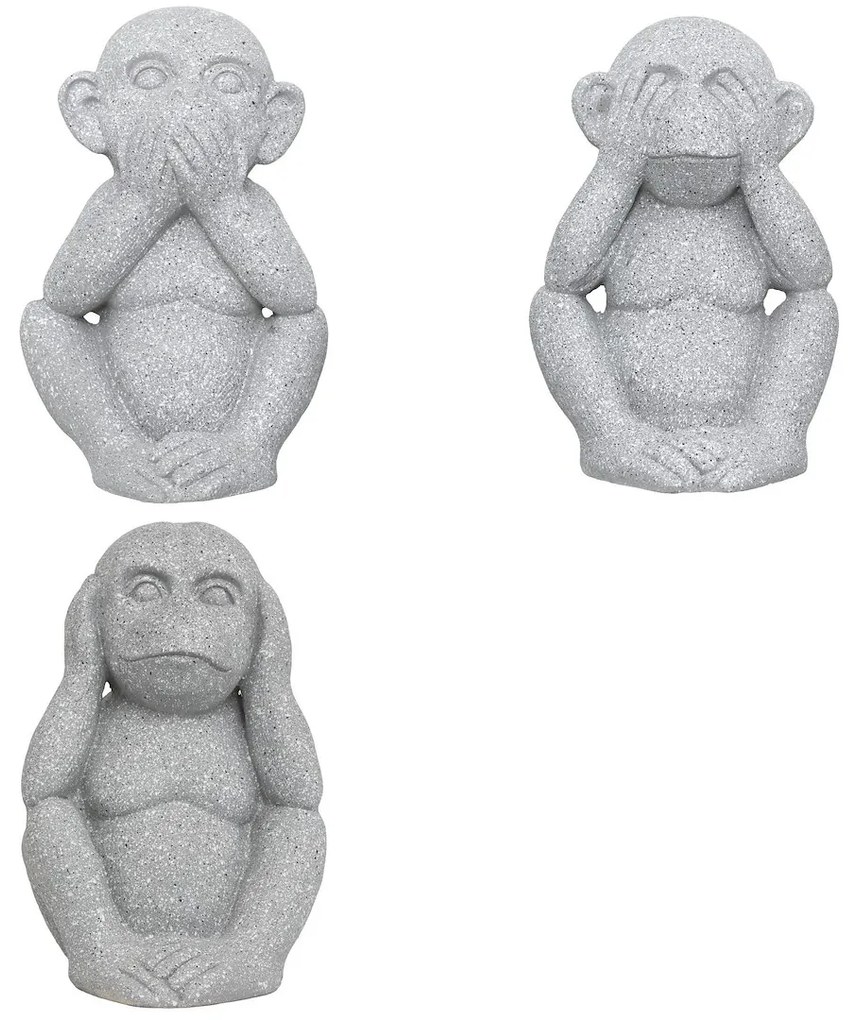 Záhradná figúrka z magnézia Moneky1, 41 cm, sivá