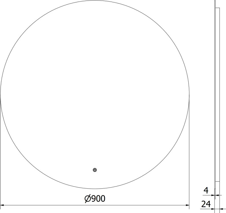 Mexen Erg, okrúhle LED podsvietené kúpeľňové zrkadlo 90 cm, 6000K, vykurovacia podložka proti zahmlievaniu, 9823-090-090-611-00