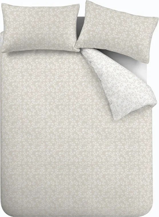 Béžové 3-dielne obliečky na dvojlôžko/predĺžené z bavlneného perkálu 230x220 cm Shadow Leaves – Bianca