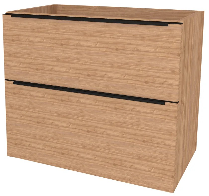 Mereo, Mereo Mailo, kúpeľňová skrinka 81 cm, čierne madlo, Multidecor, Light Select Walnut, MER-CN591SBLSW1