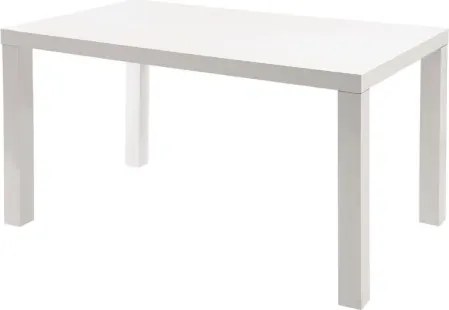 Jedálenský stôl Leo, 140x80 cm, biely lesk%