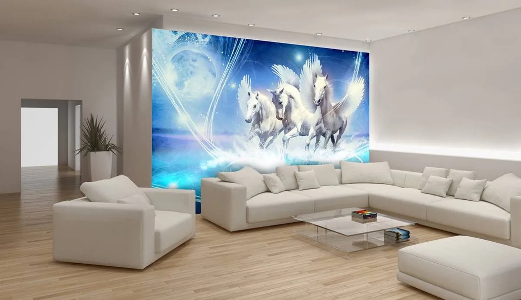 Fototapeta - Pegasus na modrom pozadí (152,5x104 cm)