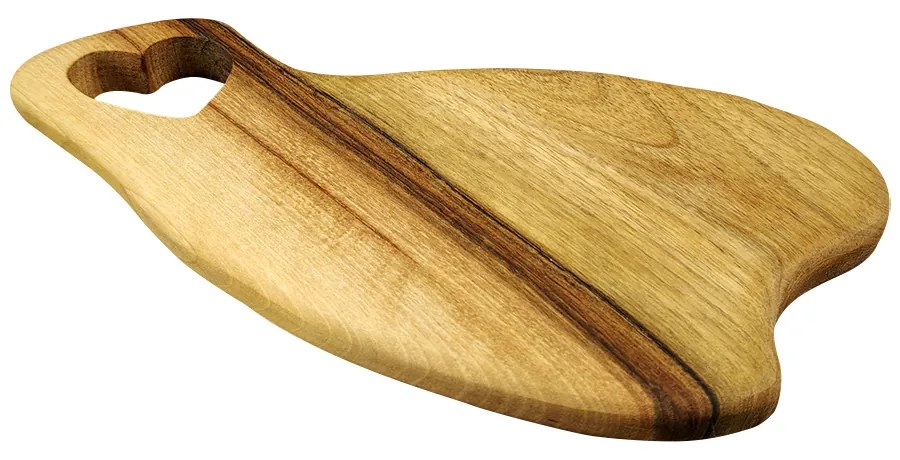 AMADEA Drevená doska srdce, masívne drevo, 28 x 14 cm, český výrobok