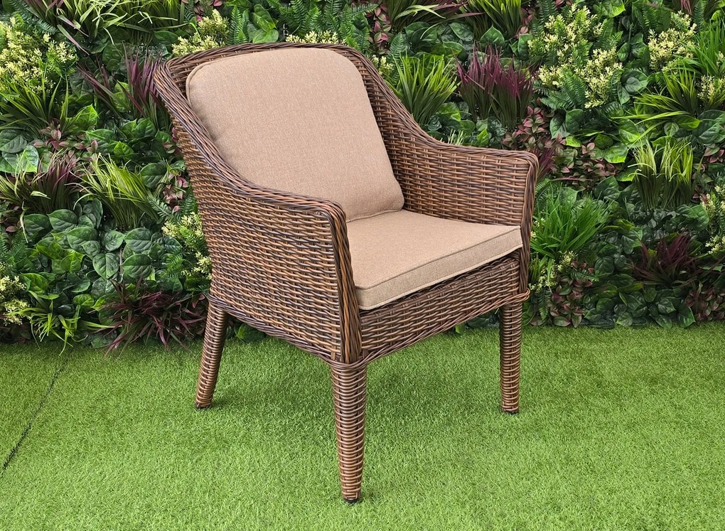 Záhradná ratanová stolička KIMBERLEY tmavohnedá