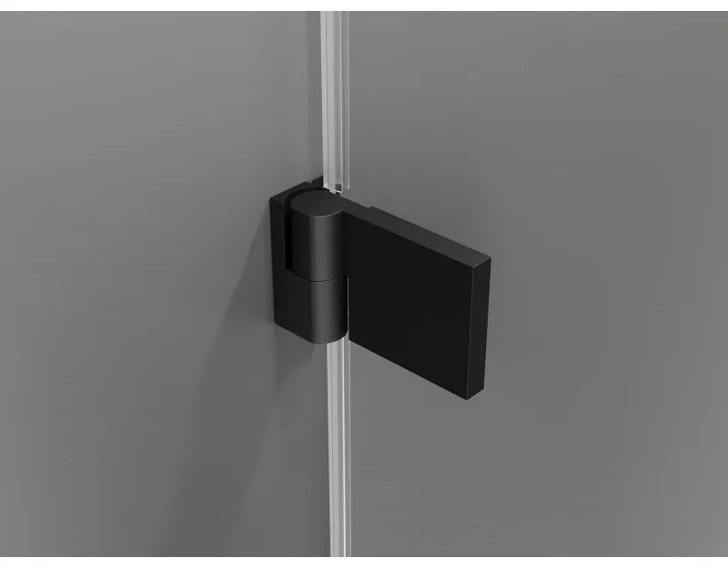 Mexen Lunar-B Duo výklopný sprchový kút 100 x 70 cm, číre sklo, čierna matná, 832-100L-070P-70-00