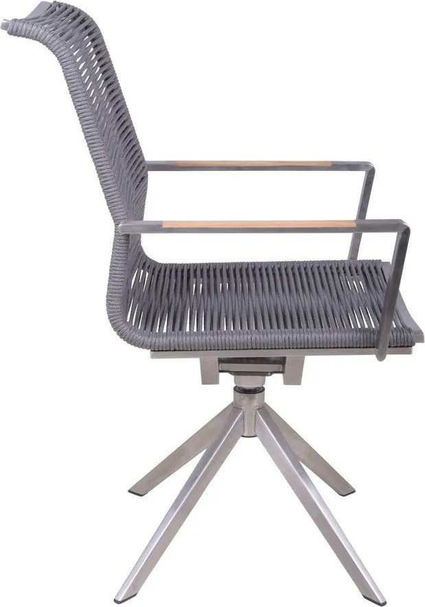 Sivá kovová záhradná stolička Rubiera – Garden Pleasure