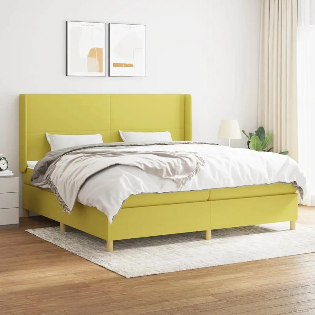 Boxspring posteľ s matracom zelená 200x200 cm látka 3131864