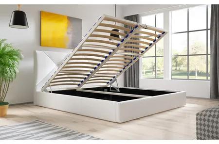 Čalúnená posteľ KARINO rozmer 120x200 cm Biela eko-koža