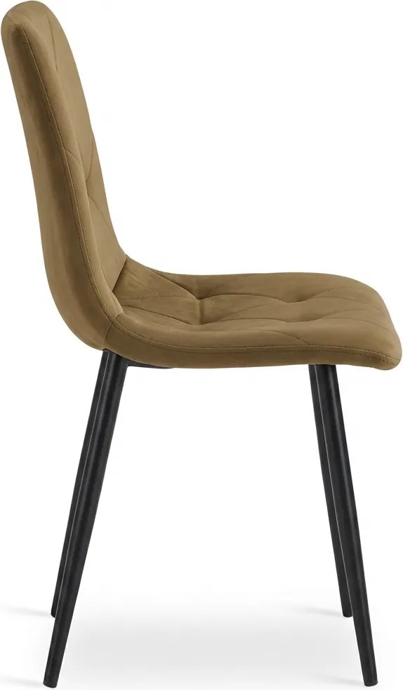 Hnedá zamatová stolička LIBRA OLIVE BROWN s čiernymi nohami