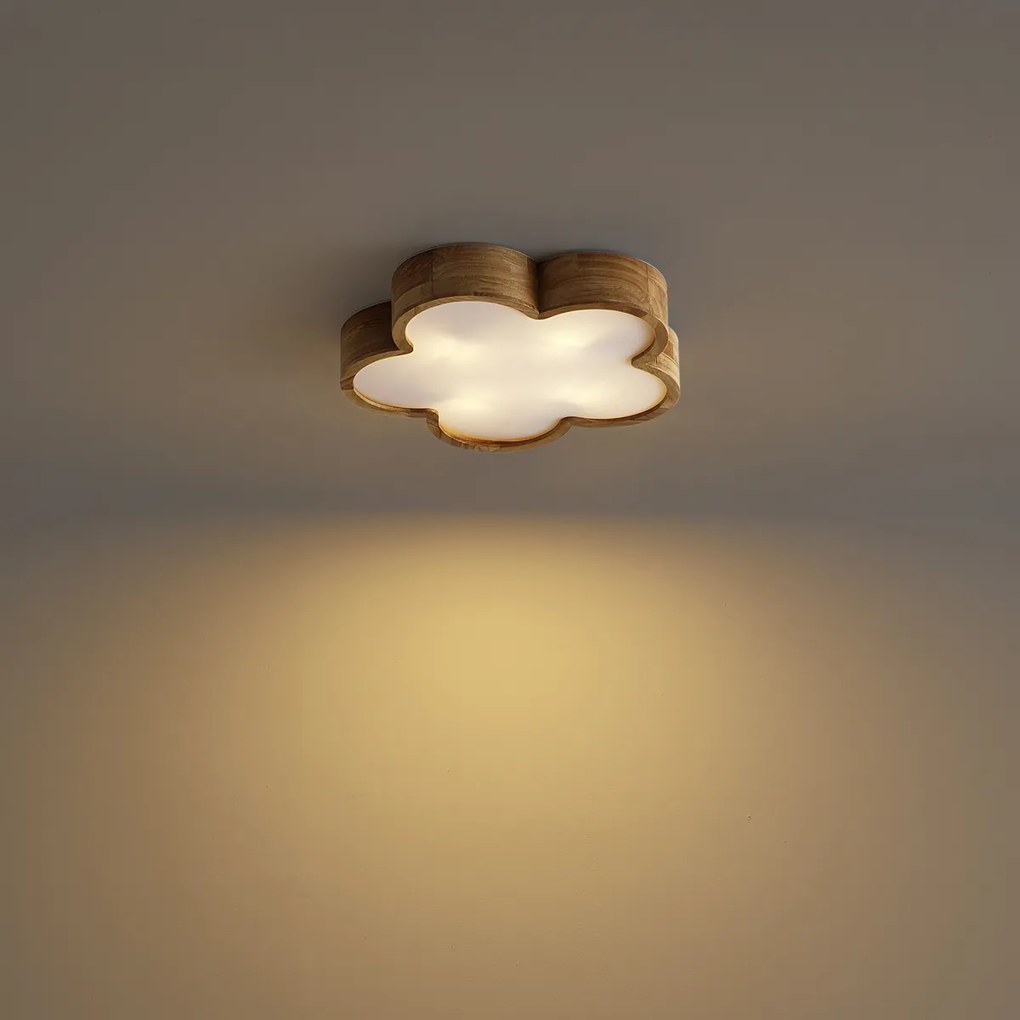 Detské stropné svietidlo drevené s bielou farbou - Lucille