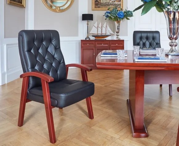 Hnedé kožené konferenčné kreslo Consul