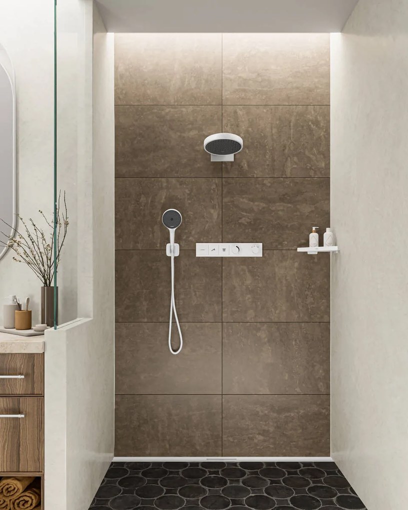 Hansgrohe Rainfinity, ručná sprchová hlavica 130 3-funkčná, biela matná, HAN-26864700